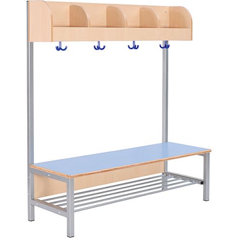 Vestiar Flexi cu bancuta, pentru 4 copii, albastru, masura 3, sezut 35 cm H - imagine 6